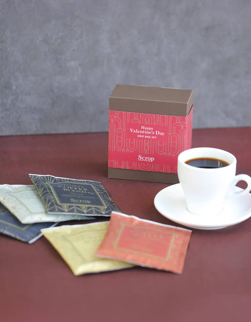 Scrop スペシャルティコーヒーブレンドドリップバッグ5個セット (茶箱×帯)バレンタインver